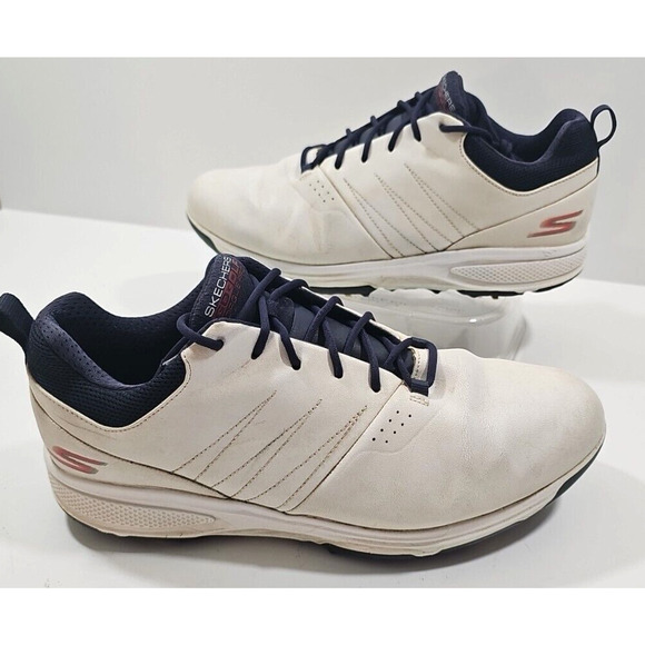 Sketchers Go Golf~Mens Size 10~White GoGa MAX Waterproof Gripflex Leather Shoes - Picture 10 of 14